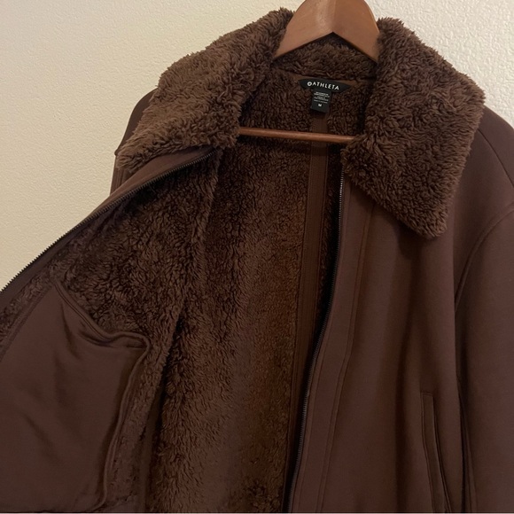 Athleta Westbound Brown Sherpa Jacket Size M - Picture 5 of 8